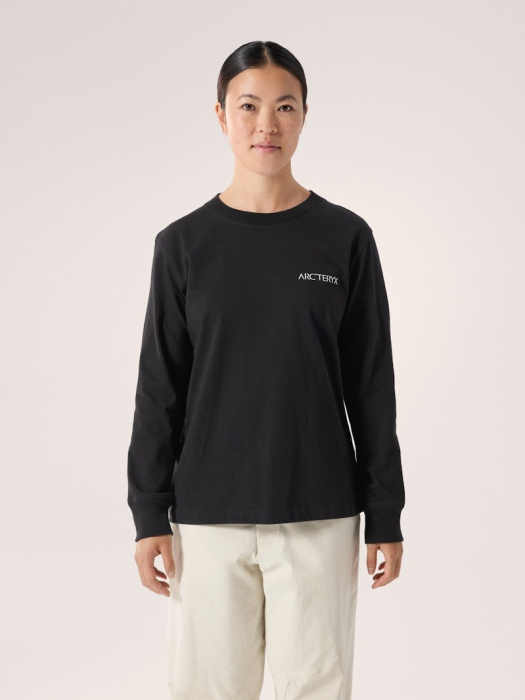 Kragg Cotton Bird Crew LS W Black / White Model Kragg Cotton Bird Crew LS W Black / White Model